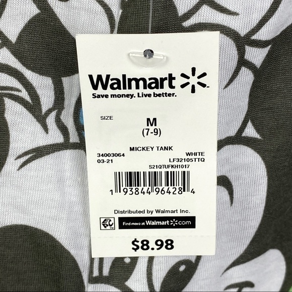 Disney Mickey Mouse White Purple Tank Top Women's Medium NEW - Picture 7 of 7